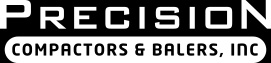 precision compactors black logo